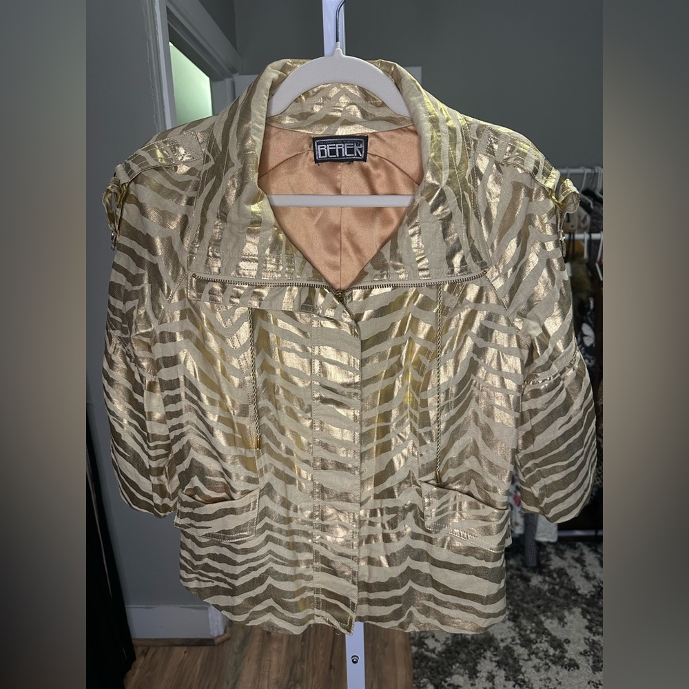 Berek Gold Zebra Print Jacket